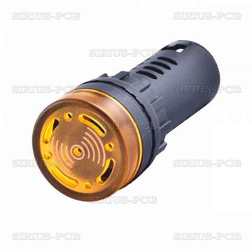 Зумер с LED индикация AD16-22SM / 12 VAC/DC / жълта