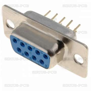 D-sub Connector DF09PP; 9 PIN; female; straight; gold-plated