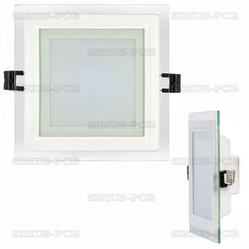 LED стъклен панел квадрат/ 6W/ 4200K/ Неутрална светлина/ Влагозащитен IP44/ 220V-240VAC/ 120°