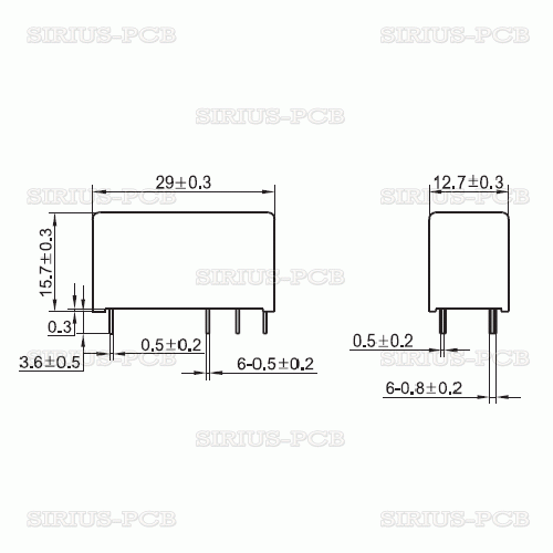 2x HONGFA JQX-115F-I-012-1HS3 6-Pin 12V Relay – 16A 250VAC-982700