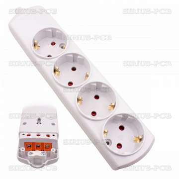 Power Outlet Strip, 4 sockets, without cable, 250VAC, 16A LEXA LX-4