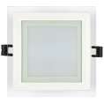 LED стъклен панел квадрат/ 12W/ 4200K/ Неутрална светлина/ Влагозащитен IP44/ 220V-240VAC/ 120°