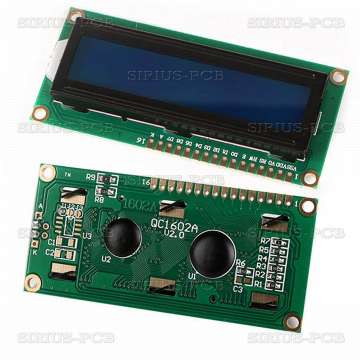 LCD Display Module with Backlight HD44780; 1602, 16X2; 80x36x10mm; backlight: blue