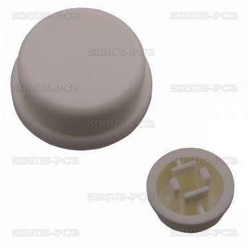 Switch Cap for Tactile Switches-2BR; Ø13mm; white