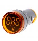 Индикаторен волтметър AD16R 60V - 500V/AC за вграждане в ел табла и уреди жълт