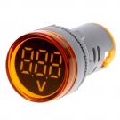 Индикаторен волтметър AD16R 60V - 500V/AC за вграждане в ел табла и уреди жълт