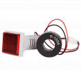 Индикаторен волт-ампер метър AD16-22VAMS 50V-500VAC 0-100A за вграждане в ел табла и уреди червен