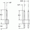 Рейка щифтова ZL201-40G / мъжка / 40 Pin / прав / 2.54mm / THT / 1x40