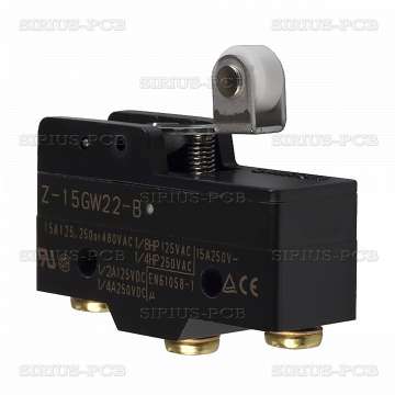 Краен изключвател Z-15GW22-B / SPDT-NO+NC / 480VAC / 15A / с ролка