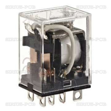Електромагнитно реле универсално бобина 12VDC 250VAC/10A DPDT - 2NO+2NC LY2