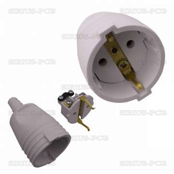 Coupling single rubber coated 16A 250V white