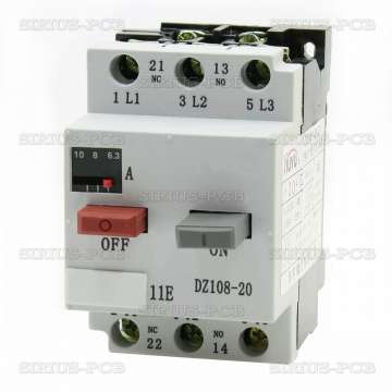 Моторна защита по ток (АТ00) DZ108-20 трифазна 10A до 16A NO+NC 6A/380VAC