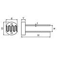 Фоторезистор LDR07 / 100mW / 50k / THT / 150VDC