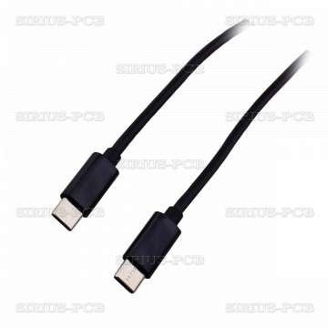 Кабел за данни / USB Type-C - USB Type-C 2.0 / 1.0m / с оплетка / Черен