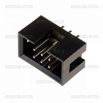 Съединител/гнездо IDC за лентов кабел T821-1-06-S1 / щифтов / прав / 2x3