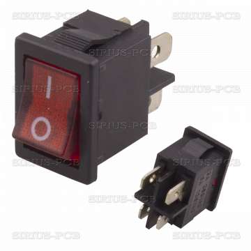 Ключ светещ DPST 250VAC/6.5A Red