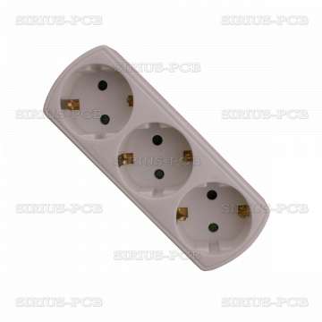 Plug for SCHUKO Socket; male; 3 x SCHUKO H; female