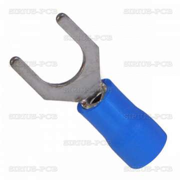Кабелен накрайник вилка / отвор 6.4mm / сечение 1.5-2.5mm2 / синя