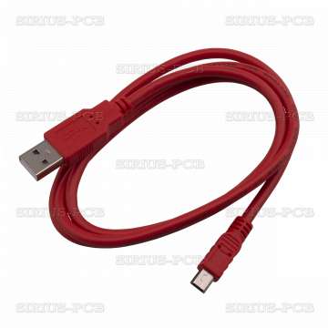 Кабел USB 2.0 A to B mini 5pin 1.0m / червен