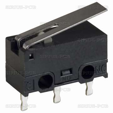 Subminiature Microswitch, 1A, 125V/AC, 1A, with hinge lever