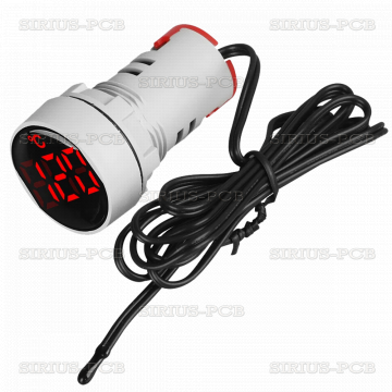 Индикаторен дигитален термометър AD101-22TM 230VAC за вграждане в ел. табла и уреди червен