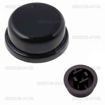 Switch Cap for Tactile Switches-2BRBK; Ø13mm, black