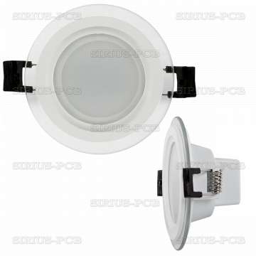 LED стъклен панел кръг/ 6W/ 4200K/ Неутрална светлина/ Влагозащитен IP44/ 220V-240VAC/ 120°