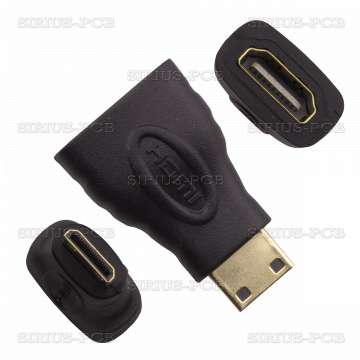 Преходник HDMI M към HDMI mini F / Черен