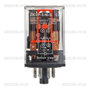 Електромагнитно реле универсално бобина 12VDC 250VAC/10A DPDT 2NO+2NC