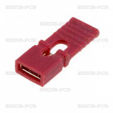 Jumper-H/R; female with handle; 2.54mm; 1x2; red